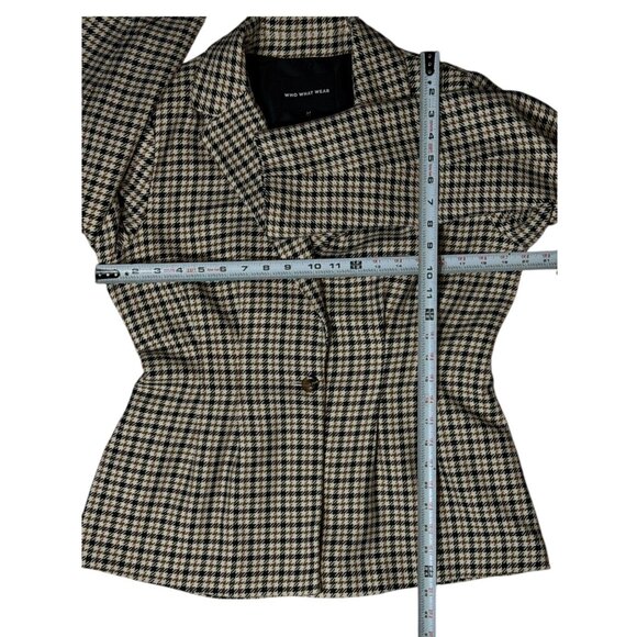Who What Wear Womens Jacket Coat Sz M Houndstooth Single Breasted Tailored Fit - Picture 9 of 9